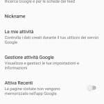 Google App Account e privacy tutorial Screenshot Ricerche Recenti