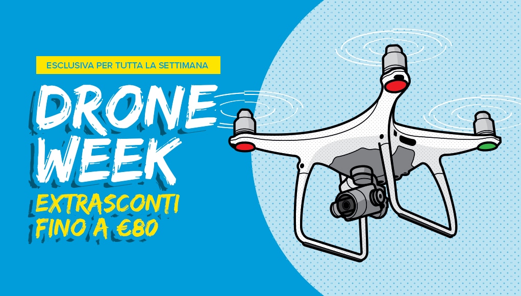 Settimana del drone, fino a 80€ di sconto online e in negozio!