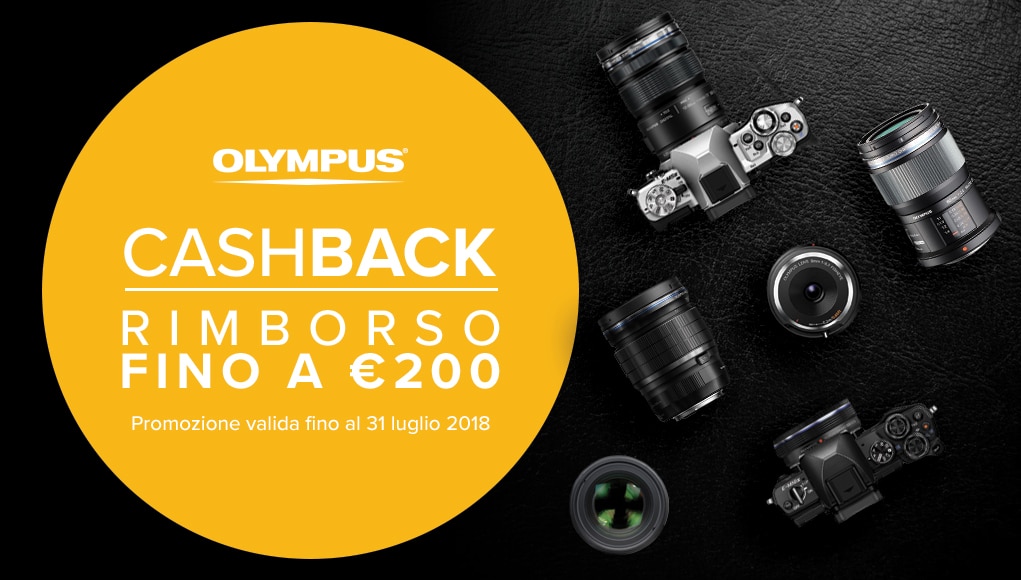 Olympus: fino a 200€ di cashback su mirrorless e ottiche