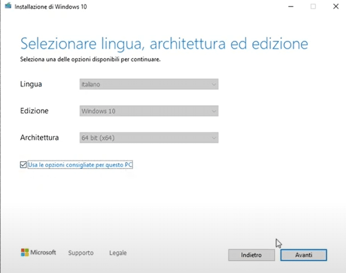 installazione windows 10 MSI Modern 14 B11MOL