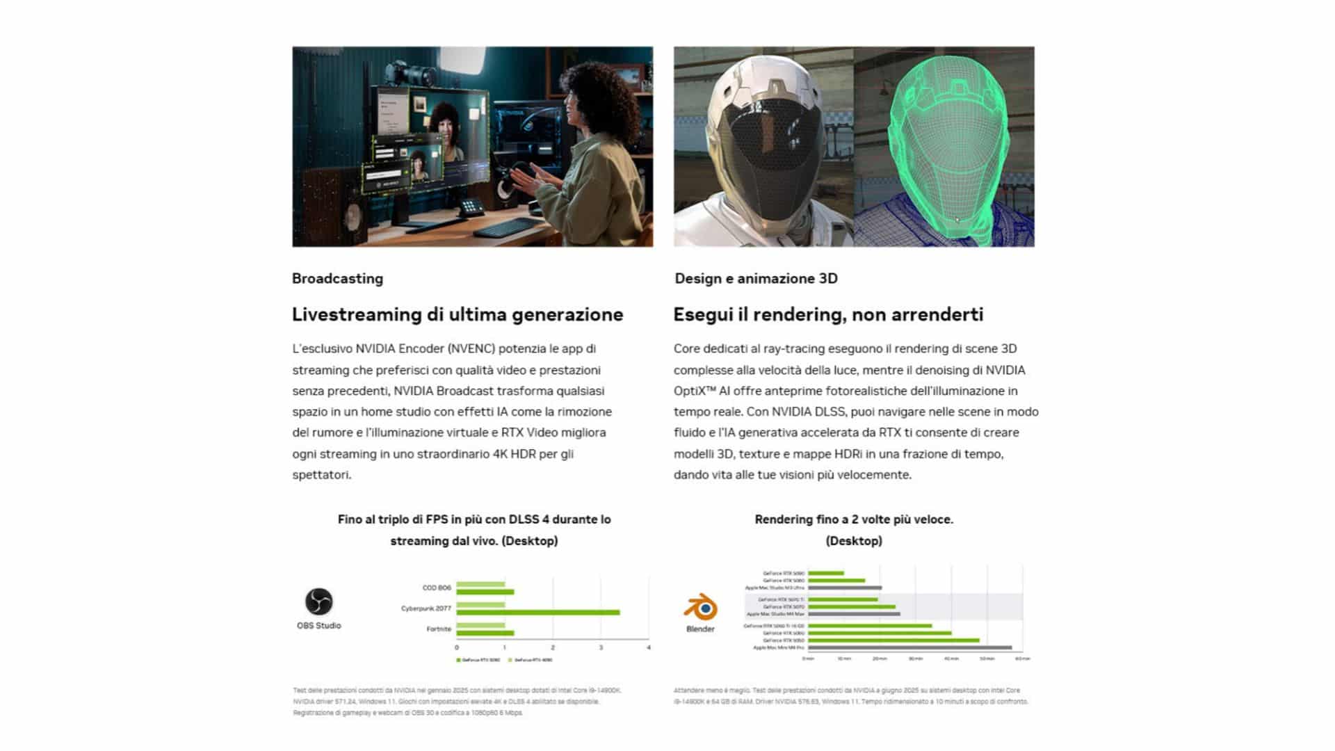Livestreaming e broadcasting Nvidia Studio
